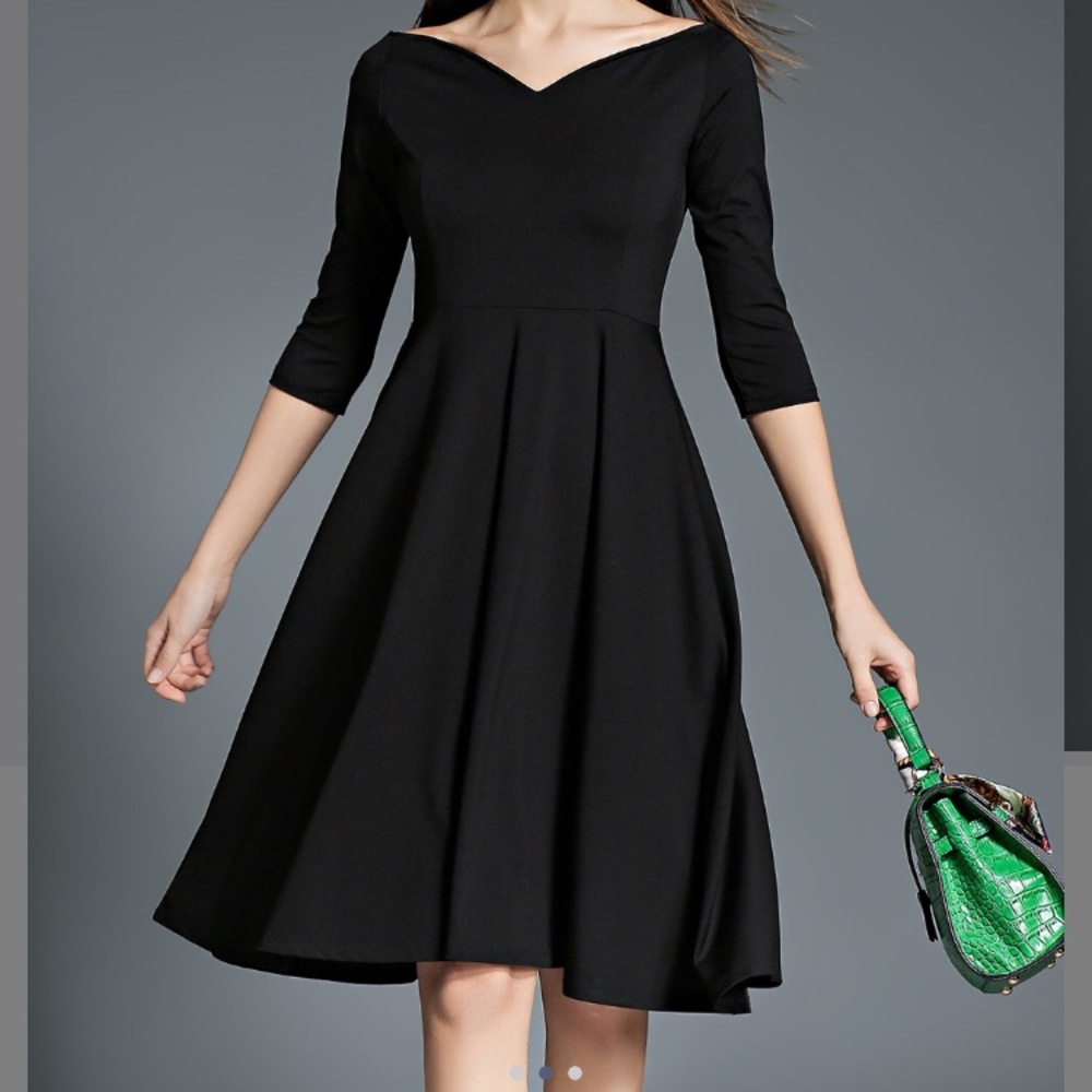 NWT portrait collar black dress